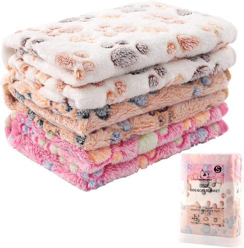 3 Pack Cat and Dog Blanket, Soft & Warm Fleece Flannel Pet Throw for Small, Medium & Large Dogs (Small)