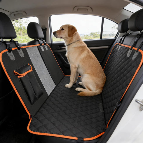 JHWSXWAWJ Hammock 400LBS,for Large Dog Car Seat Cover for Back Seat with Mesh Viewing Window, Waterproof Quilted Style