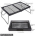 Portable Heavy Duty Steel Folding Campfire Grill Grate for Outdoor Cooking Fire Pit, Black Folded in Half