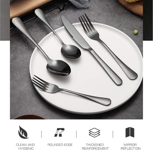 Portable Utensils Set with Case, 3 Piece Stainless Steel Reusable Flatware Set for Camping, Office, Lunch Box