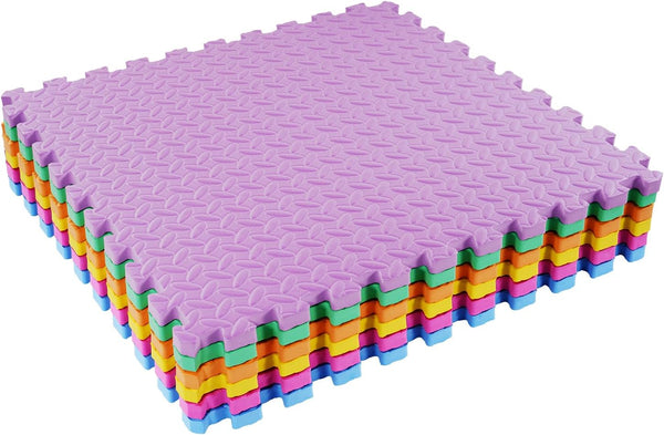 BalanceFrom 24x24 Inch EVA Interlocking Foam Exercise Tile Mat Non-Slip Puzzle Flooring