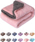 DG Plush Fleece Receiving Blanket for Dog, Cat, Pet - Soft & Warm, Travel & Outdoor, Baby Pink (24" x 32")