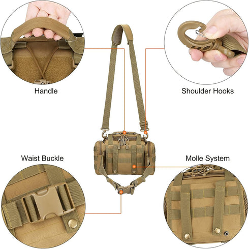 G4Free Sport Outdoor Waist Pack Tactical Sling Bag, Hiking Fanny Pack for Fishing Tackles