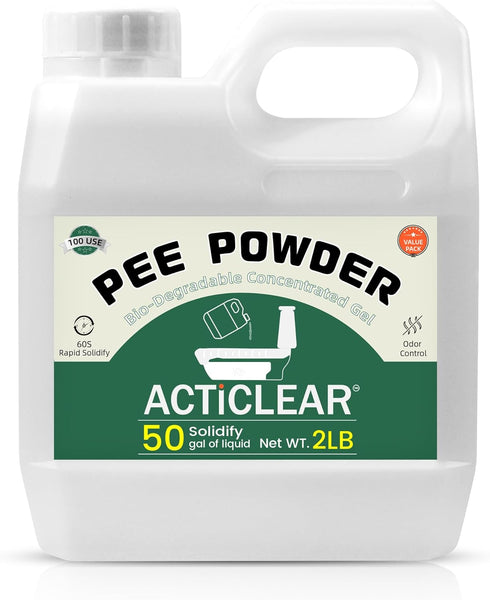ACTICLEAR Pee Powder Gel - 2/4lb Rapid 60-Second Absorption & Odor Neutralizer for