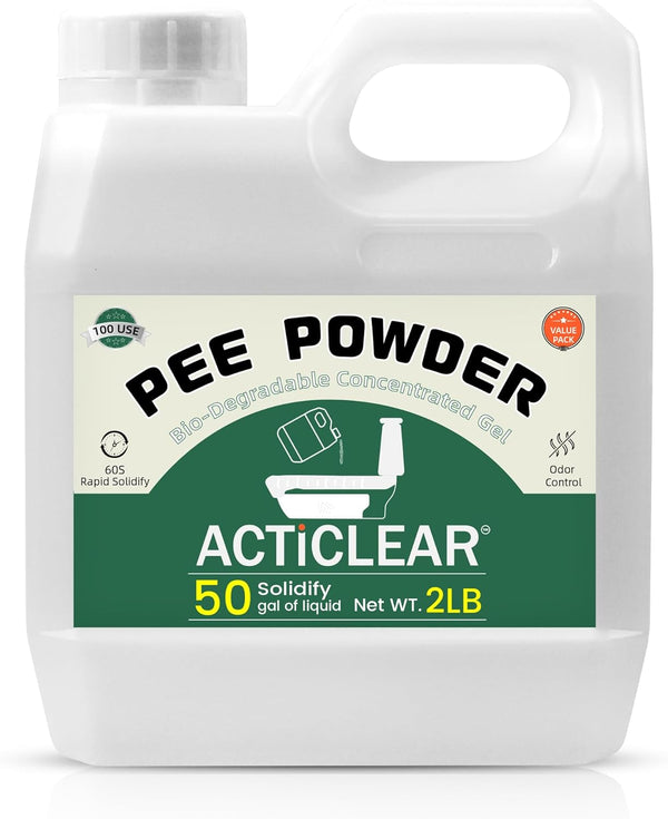 ACTICLEAR Pee Powder Gel - 2/4lb Rapid 60-Second Absorption & Odor Neutralizer for
