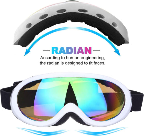 Ski Goggles, Pack of 2, Snowboard Goggles for Kids, Boys & Girls, Youth, Men