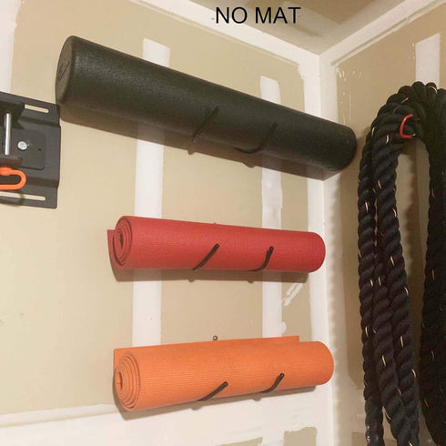YYST Yoga Mat Foam Rollers Wall Rack - Wall Storage Mount for Foam Rollers and Yoga Mat, Up to 8 Inch Diameter - 4/PK
