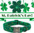 Elegant little tail St. Patrick's Day Dog Collar - Adjustable Green Clover Flower Collar for Small Dogs