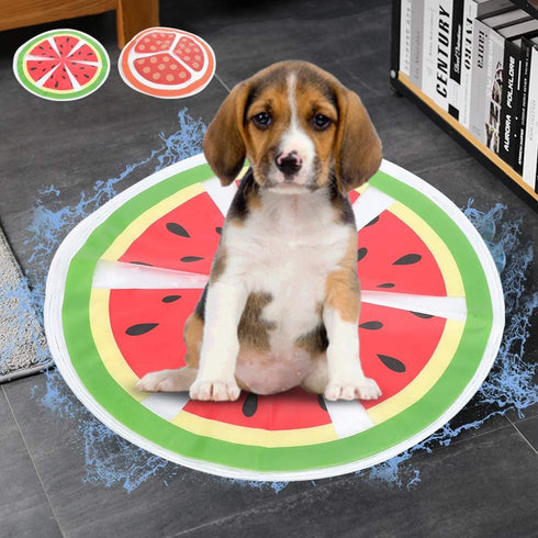 TOPINCN Pet Cooling Pad - Round Pattern Water Cooling Mat Cushion for Pets to Cool Down