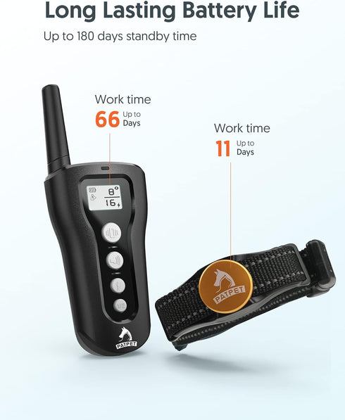 PATPET Dog Training Collar, Rechargeable with Remote for Medium Large Dogs, 1000Ft Range, 3 Training Modes, IPX7