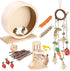 antiai 9.8 Inch Wooden Hamster Exercise Wheel Set,Silent Wheel Quiet Spinner Hamster Running