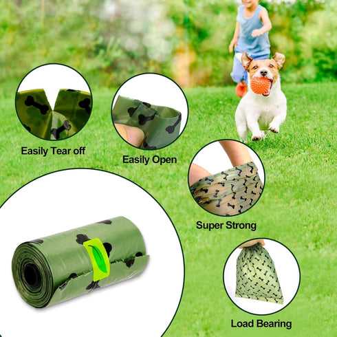 360 Count Zoyiancy Dog Poop Bags Rolls, Leak Proof Waste Bags and Bone-Shaped Dog Poop Bag Refill Rolls, Thick Strong
