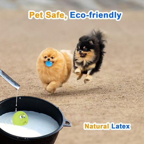 Dog Squeaky Toys, Latex Squeaky Balls for Small Puppy Chewing, Soft Fun Emoji Balls (6 PCS)