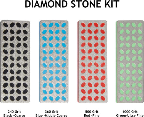 XCMAN Diamond Sharpening Stone Set for Ski & Snowboard Knife, 4 Pack, 27.6 inch