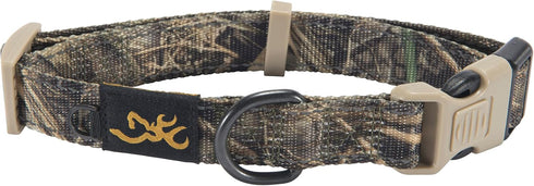 Browning Classic Performance Webbing Pet Collar, Fully Adjustable, Available in Solid Colors & Camo Patterns, Large