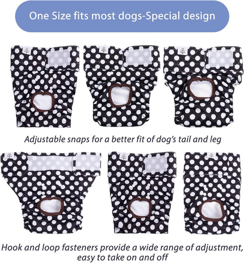 4 Pack FMG01L CuteBone Washable Female Dog Diapers Reusable Doggie Heat Diapers for Period