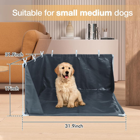 32" 32" 17" x x Dog Litter Box with High Walls, No-Spill Portable Dog Potty Tray Dogs Pee Pad Holder with Waterproof