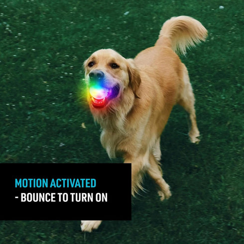 Nite Ize 9 GlowStreak Rechargeable LED Ball - Rubber Dog Toy - Motion-Activated & Waterproof Design - Hours of Runtime