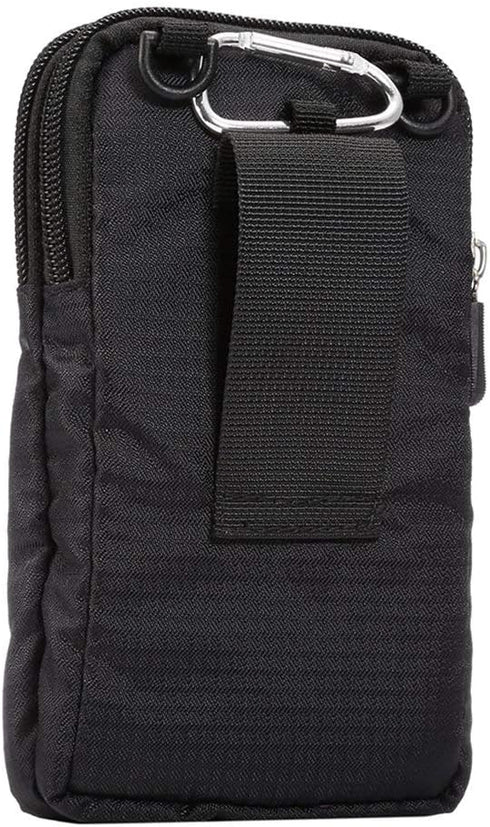 Small Crossbody Cell Phone Bag - Black Phone Waist Bag, 6.5" Travel Shoulder Messenger Holster with Strap
