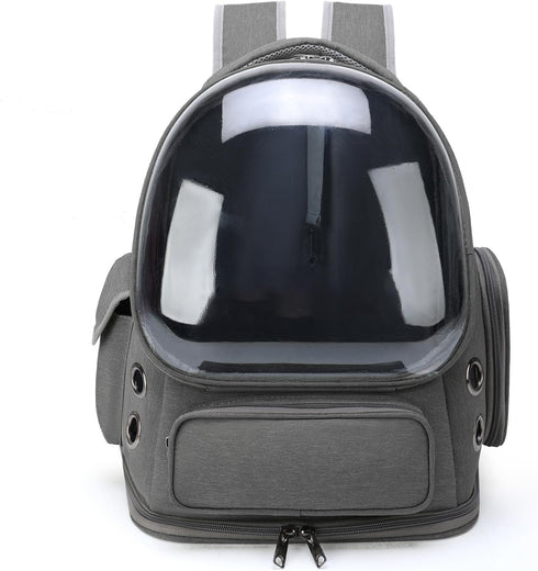 Cat Backpack Carrier for Cats & Small Dogs, Breathable Bubble Backpack, Airline Approved Pet Travel Carrier (Grey)