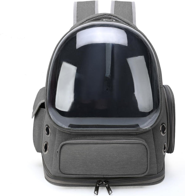 Cat Backpack Carrier for Cats & Small Dogs, Breathable Bubble Backpack, Airline Approved Pet Travel Carrier (Grey)