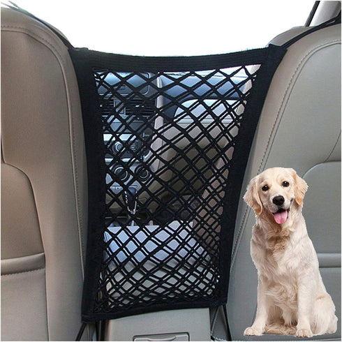 DYKESON Dog Car Net Barrier, Pet Barrier with Auto Safety Mesh Organizer for Cars, SUVs, Easy Install