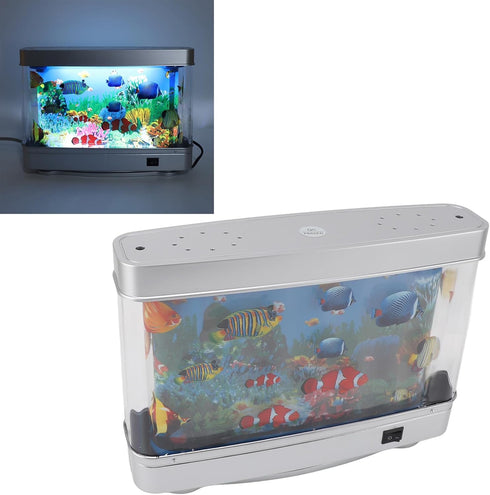 LED Color Changing Artificial Fish Tank - Desktop Aquarium Decor