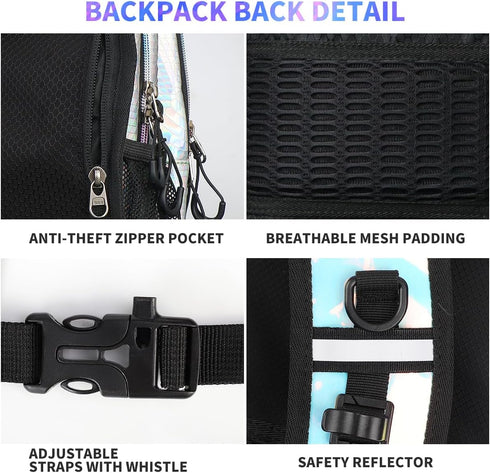 Rave Hydration Backpack, Lightweight Festival Hydration Pack with 2L Water Bladder, Anti Theft Hydration Bag