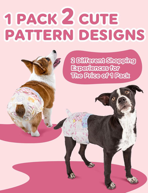 Female-48PCS, Dono Dog Diapers Disposable Female Dog Diaper with Wetness Indicator in Heat, Super Absorbent Doggie