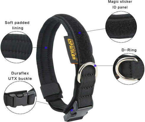 EXCELLENT ELITE SPANKER Adjustable Nylon Puppy Dog Collar, Soft Padded Heavy Duty Quick-Release Buckle for Small Medium