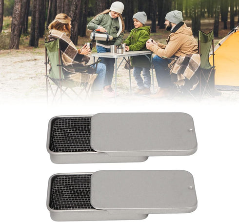 VBESTLIFE 2pcs Mini Portable Alcohol Stove Windproof Camping Stove for Picnic BBQ Hiking (Silver)