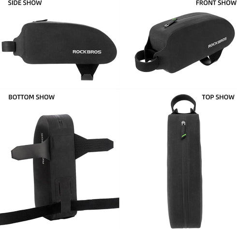 ROCKBROS Waterproof Bike Top Tube Bag, Large Upgrade Bicycle Front Frame Pouch Pack for Mountain Road Bike