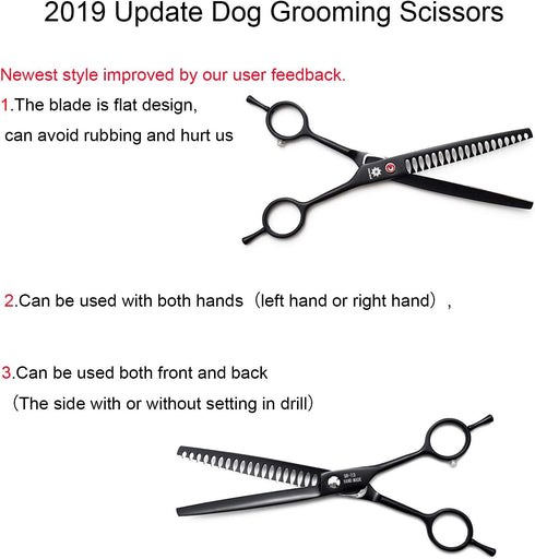 Dream Reach Professional 7.0'' Dog Grooming Scissors, Chunker Scissors for Pet Hair Trimming