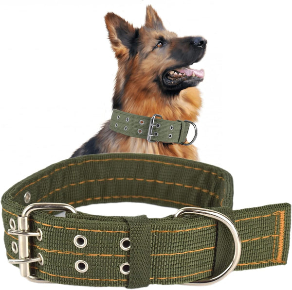 Buckle Dog Collar, 1.5 Wide Adjustable Nylon Military Tactical, Heavy Duty Dog Collar