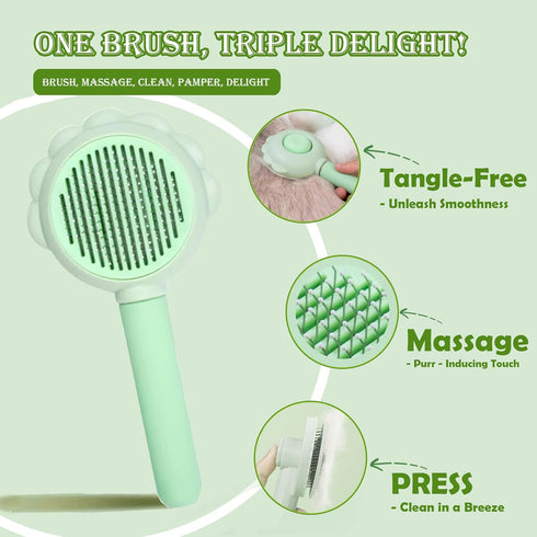 Lifmegik Trimmer Self Cleaning Cat Brush for Shedding, LED Light Nail Clipper, Nail Clipper and Nail File, Slicker