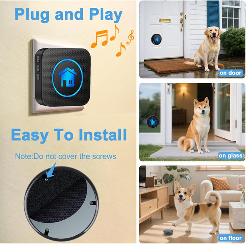 Cangecit (2026 1000Feet 55 5 Modes(2 Dog Door Bell Enhanced Touch), Wireless Dog Doorbells for Potty Training Dog Bells