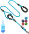 Dog Leash, 5 FT Heavy Duty Double Handle with Comfortable Padded and Reflective for All Dog Sizes (Rope-Blue)