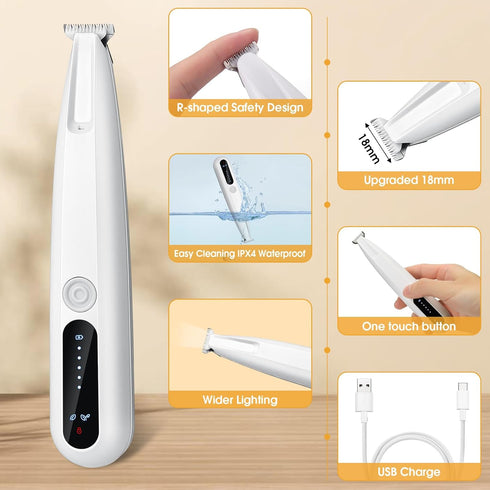 Trimmer, 2 Trimmer, Palksky Dog Paw Upgraded Speed Dog Grooming Kit with LED Display, Type-C Rechargeable Waterproof