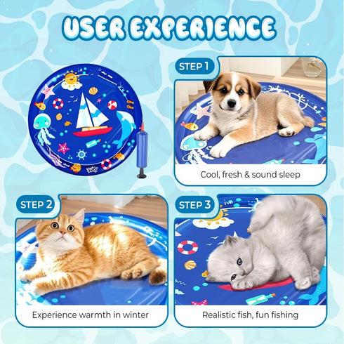 2025 New Pet Water Bed with Repair Kit, Thickened Water Sensor Play Mat for Cats Dog, Cat Water Mat, Dog Water Mat