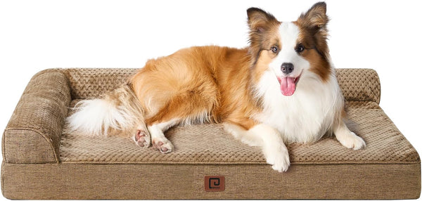 EHEYCIGA Memory Foam Orthopedic Dog Beds, Large Sized Washable Bed with Waterproof Lining, Removable Cover, 41x27