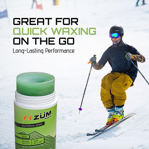 ZUMWax Rub-On Ski/Snowboard Wax, 70g, Any Temperature, Easy Cork Applicator, Made in USA