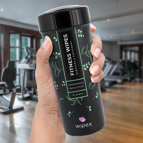 Wipex Fitness Equipment Wipes, Gym Wipes for Equipment, Yoga Mat Cleaner, 75 Natural Wipes per Canister