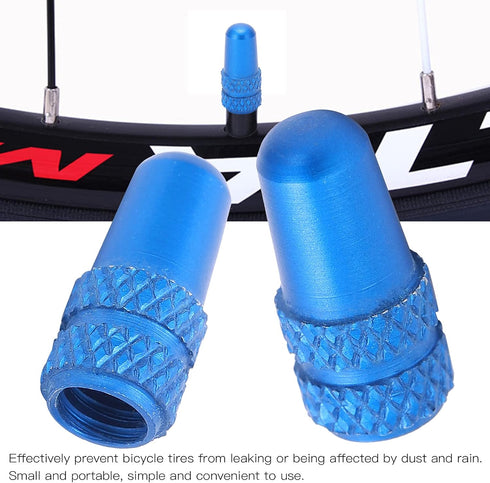 RiToEasysports 2Pcs Aluminium Alloy Bike Valve Stem Accessories for Mountain Bike, Road Bike (Light Blue) and Spare