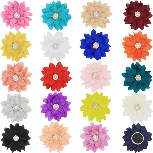 Collar Flowers with Pearl, 20 Pcs Multi-Color Dog Collar Charms for Grooming Accessories for Cats and Dogs