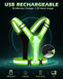 Zacro LED Reflective Vest for Running, Rechargeable Light Up Running Gear with 5 Colors, Adjustable for Men, Women, Kids