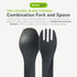 humangear GoBites Uno | Travel & Camping Utensils | Portable & Convertible Dining Ware | Multi-Functional Spork, Black Titanium by humangear
