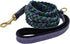 Blazing Paws Vibrania 6 Ft Super Soft Braided Leather Dog Leash, Heavy Duty with Side Ring, Teal Green Blue
