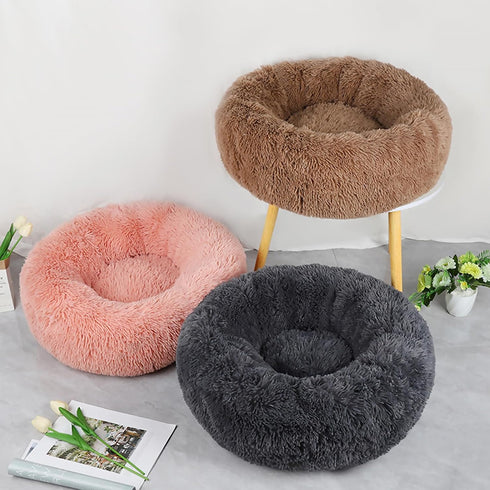 Nisrada Cat Beds for Indoor Cats, 20 Inch Dog Bed for Small Medium Large Dogs, Washable Round Pet Bed