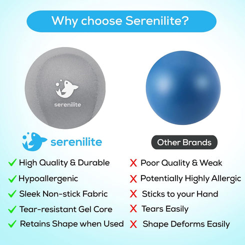 Serenilite Stress Balls for Adults, Squeeze Ball for Hand Therapy & Grip Strengthening, Physical Therapy Balls