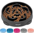 MateeyLife Large Slow Feeder Dog Bowls, Non-Slip Interactive Puzzle Bowls, 4 Cups Black for Large Breeds, Bloat Stop